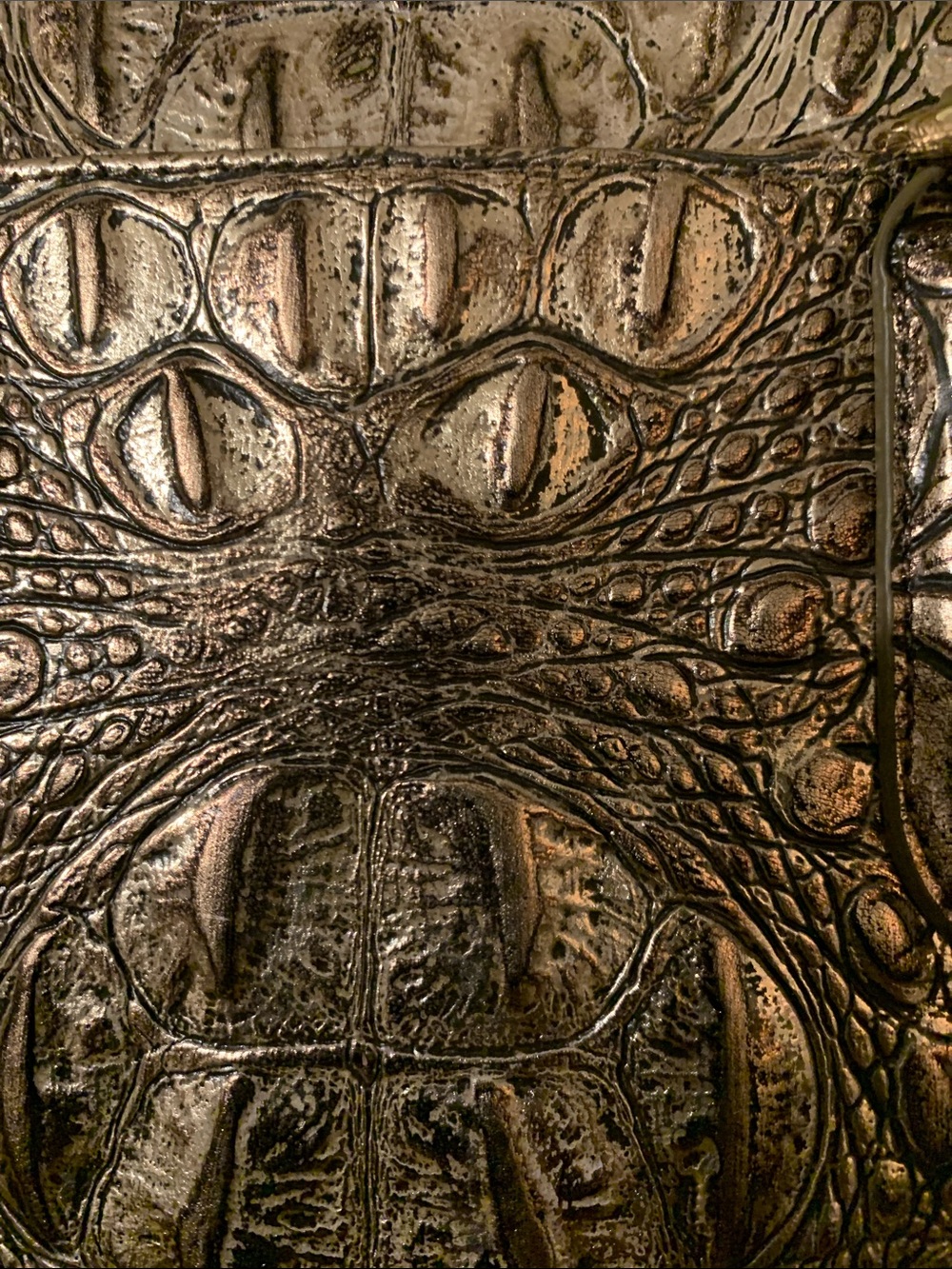 Brahmin Metallic Croc-Embossed Satchel - bronze - Picture 3 of 6